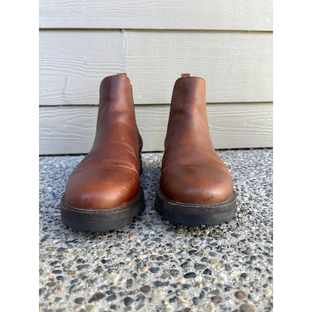 Patina Portland Men's US Size 9 Brown Leather Footwear Chelsea Boots Pull‎ On